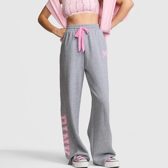 PINK X LOVESHACKFANCY Wide-Leg Sweatpants NWT, Small - Picture 2 of 3